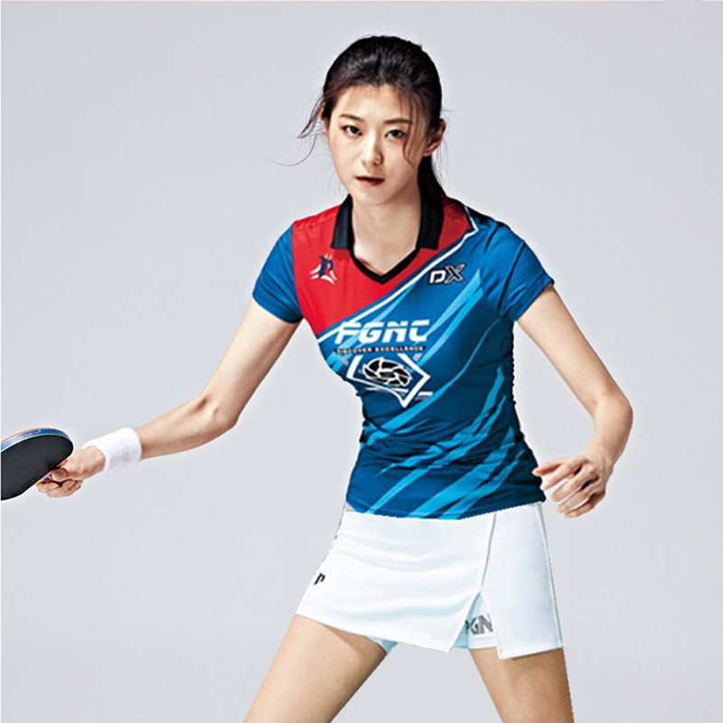 South Korea's Peiji badminton clothing women's suit men's short-sleeved quick-drying sportswear tennis clothes competition team uniform printing