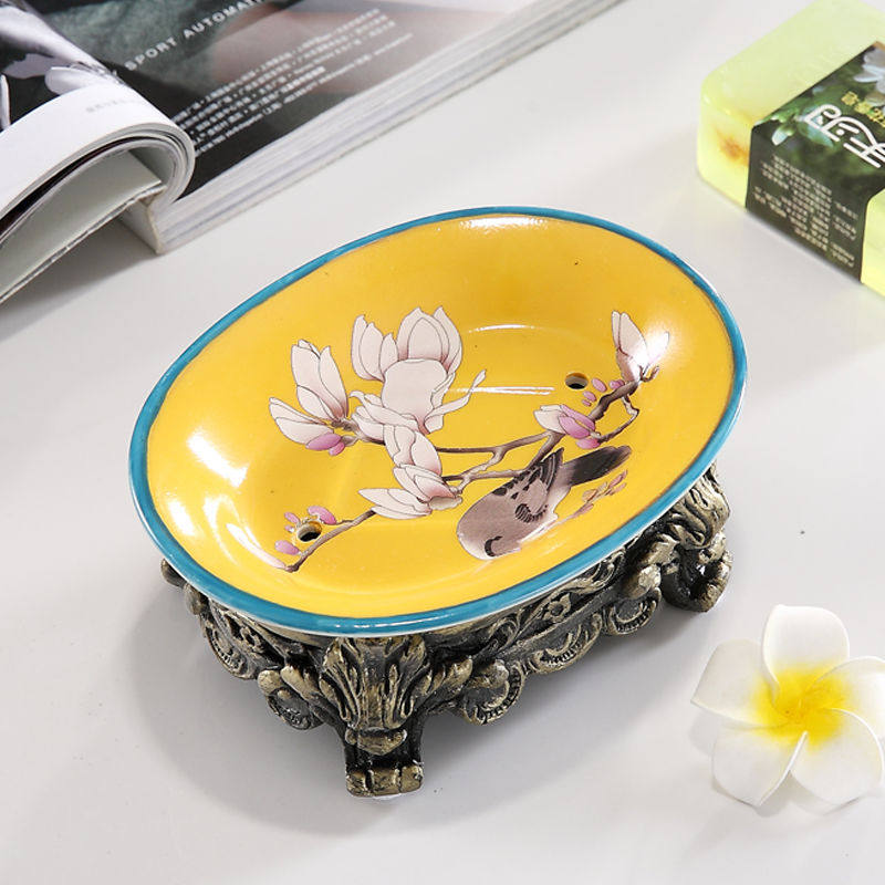 Soap Soap Dish Soap Racks new Chinese Soap Dish Soap Dish Soap Box Double G Double Disc Drain Creative Soap Dish
