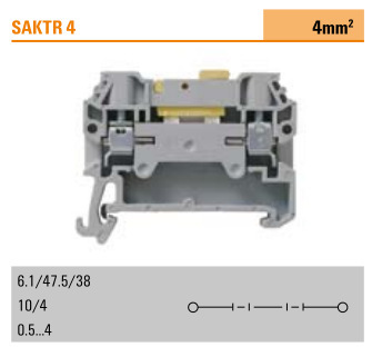 Weidmuller Weidmuller screw type switch terminal block SAKTR 4 1255750000