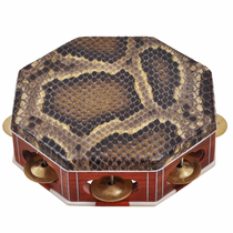 Yaosen handmade traditional ethnic musical instrument Manchu single drum folk art rap mahogany octagonal tambourine bell