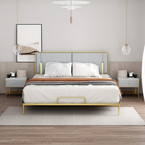 European technology cloth bed light luxury style modern simple Net red iron bed single 1 5 meters bed 1 8 master bedroom double bed