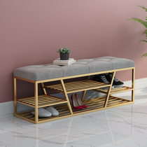 Shoe stool modern simple home door storage shoe cabinet Nordic soft bag cushion long bench bench entry shoe stool