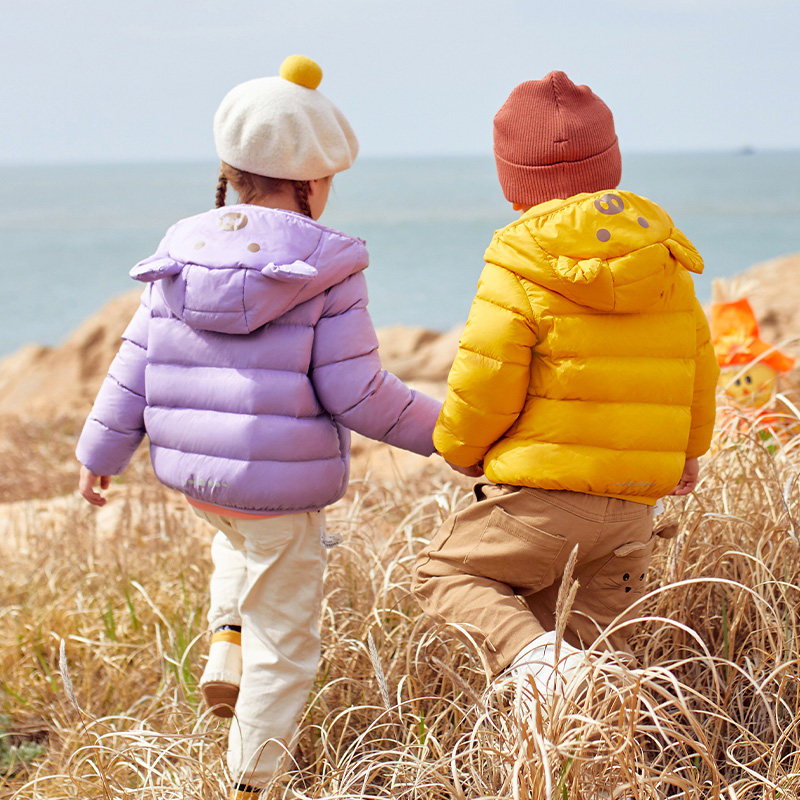 Gofan children's down jacket boys and girls children's light and warm children's clothing new foreign style baby hooded jacket