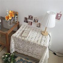 Lace tablecloth ins wind white bedside ribs frame coffee table with cover cloth small fresh square stall tablecloth