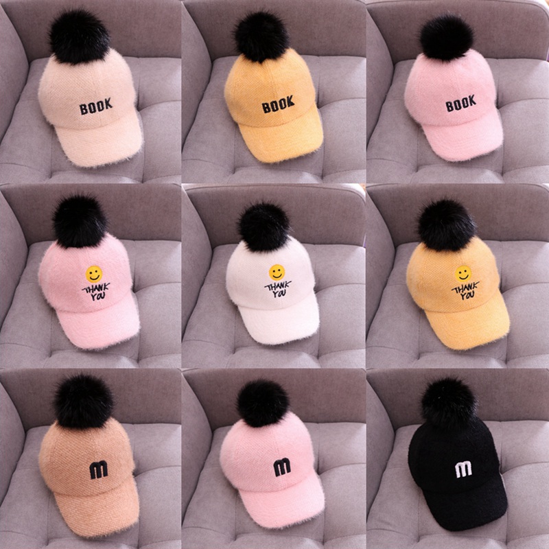 Children's hat autumn winter male and female children's baseball cap Korean version 100 hitch toddler baseball cap warm fur hat spring and autumn tide