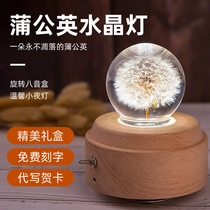 Dandelion specimen crystal ball night light music box Bluetooth audio creative birthday gift for male and female friends