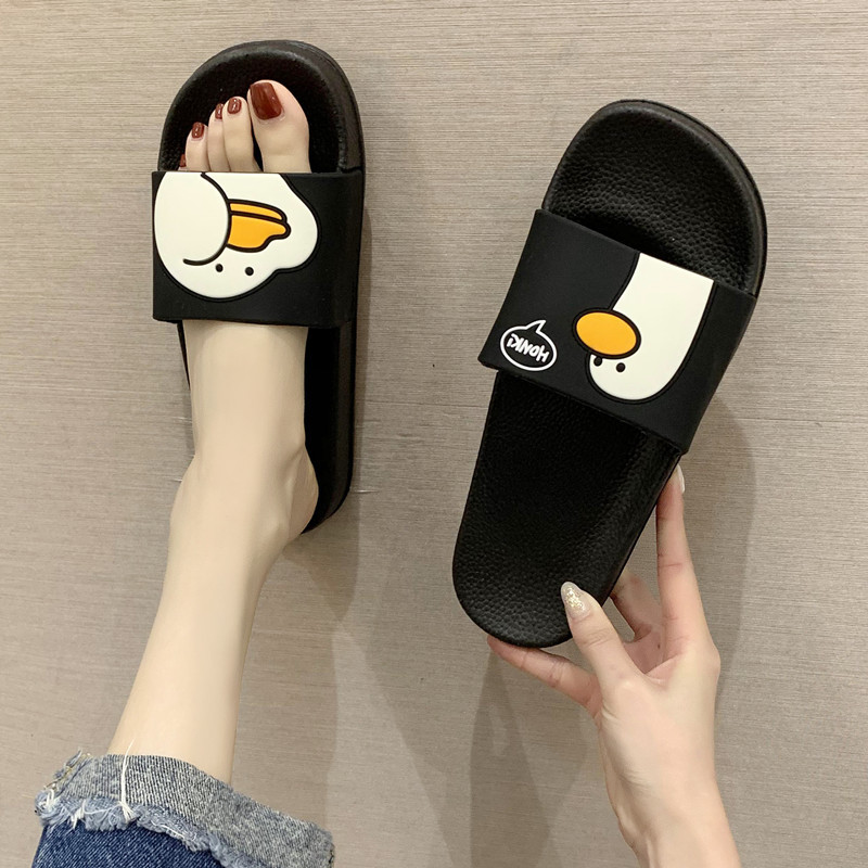 2026 New Style Women's Summer Slippers for Outdoor Wear, Cute Duck Design, Fashionable and Versatile, Internet-Famous Thick-Soled Slide Sandals, Trendy Beach Sandals ins