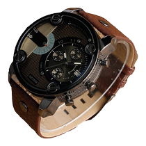 New Mens Watch Fashionable Big Dial European and American Style Steel Strap Watch Sports Strap Quartz Watch