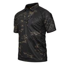 Summer camouflares male collar male collar breathable quick dry ice silk short sleeve T-shirt Army camouflares outdoor team to expand tactical wear