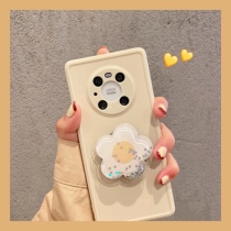 Applicable Huawei mate40pro mobile phone shell mate40 minimalist decompression liquid flower bracket mate30 photo frame mate30pro lens full package glory 30 pure color 3
