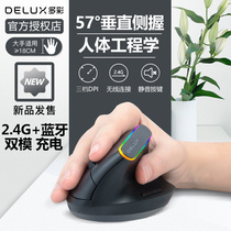 Colorful dual-mode wireless Bluetooth vertical mouse mute rechargeable male and female can take care of wrist ergonomics