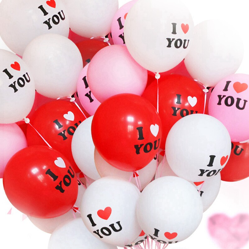 Printed balloon thickened English love U proposal confession confession creative romantic arrangement wedding room decoration supplies