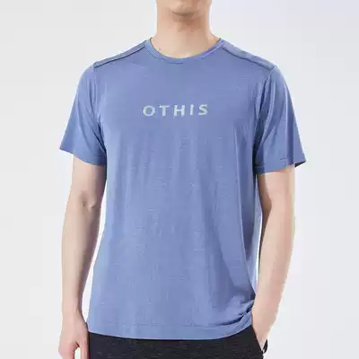 OTHIS men's sports T-shirt summer running breathable moisture wicking cold touch outdoor fitness quick-drying short sleeves