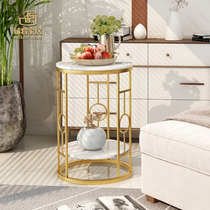Nordic simple round marble coffee table ins small apartment modern simple furniture light luxury sofa a few tables