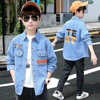 Джинсовая куртка для мальчиков, детская весенняя рубашка, в западном стиле, подходит для подростков, коллекция 2023