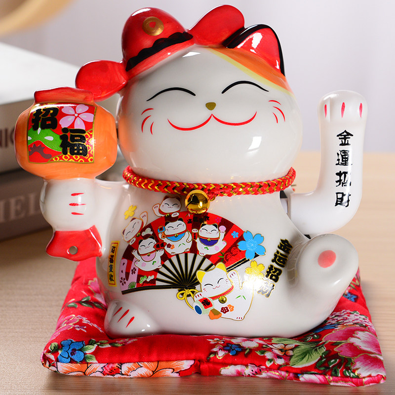 Ceramic recruitment cat deposit piece of electric shaking handshop opening Joe relocation gift carving custom