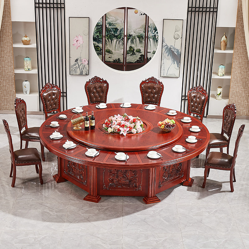 Hotel electric table New Chinese automatic turntable 15 people 20 people 30 people cabin restaurant dining party