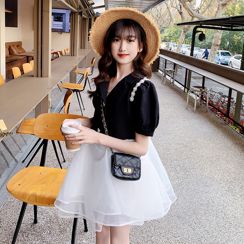 Girl Foreign Dress Summer Dress College Wind Children Jk Skirt Suit 2022 New Foreign Pie Summer Girl Princess Dress