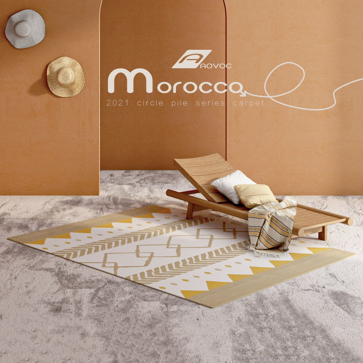Aovoc Moroccan living room carpet bedroom home light luxury simple striped modern sofa coffee table bedside floor mat