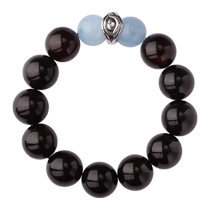 Potala Palace Blood Amber Aquamarine Bracelet Single Circle High-end Approximately 17mm Large Bead Amber Ball Bracelet for Men and Women