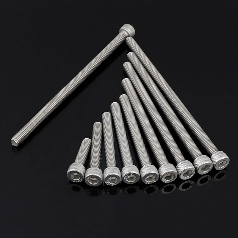 M3M4M5M6M8M10 304 stainless steel inner hexagonal screw lengthened cup head full tooth screw inner hexagon bolt