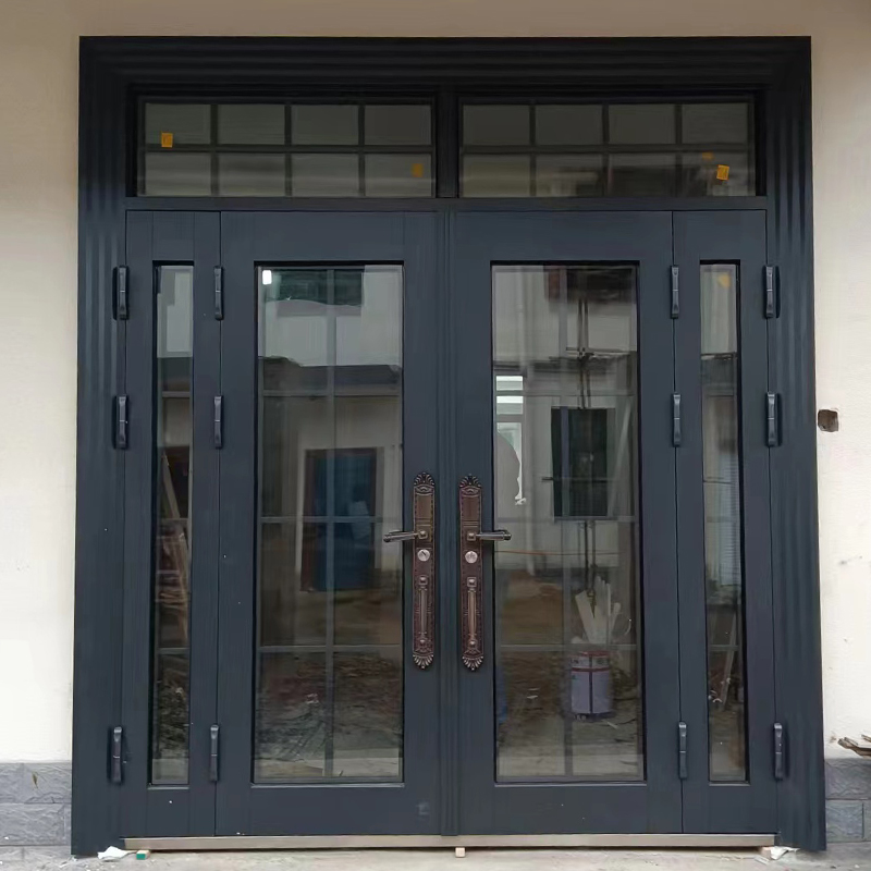 Villa Glass Gate Double Door Rural Self-Built House Open House Bronze Door Rural zinc alloy security door Home