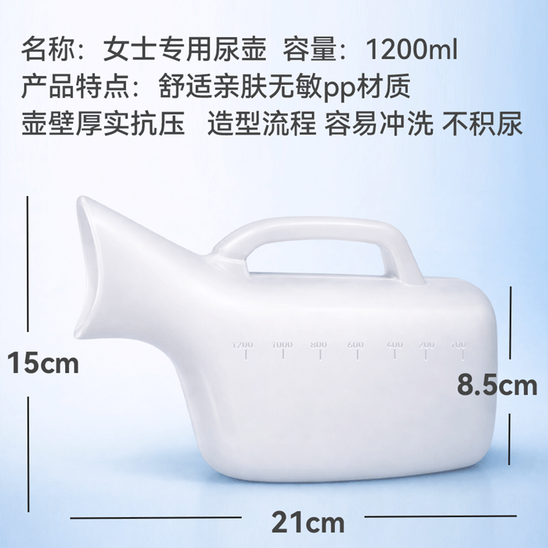 New Model of Urinal for Women with Scale, Individually Packaged, Hospital Nurse Recommended, Large Capacity Chamber Pot for Bedridden Elderly