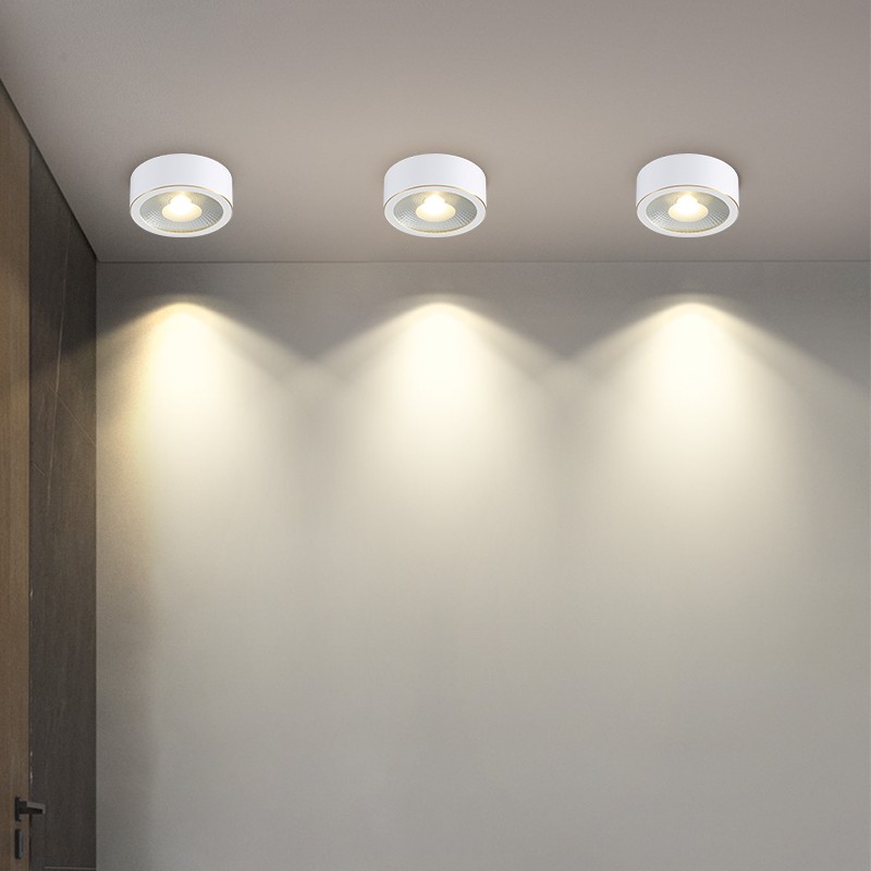 Full copper Ming Bottling Lamp Led Ultrathin Nordic Small Spotlight Recessed Balcony Free bore circular walkway suction dome lamp