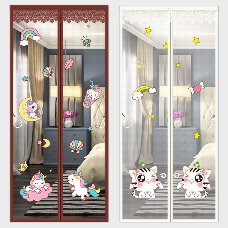 Huazan door curtain household partition window screen window door curtain screen door free punching anti-mosquito self-priming Velcro anti-mosquito door curtain