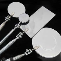 Easy to use small extension rod telescopic folding mirror with LED light round mirror with light easy to carry simple personalized car mirror