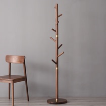  Black walnut hanger Bedroom hanger floor-to-ceiling single-pole strong and simple household door coat rack solid wood