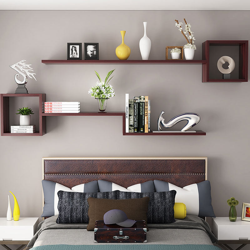 Wall bookshelf wall hanging simple wall hanging sofa rear children's room wall dining cabinet hanging rack
