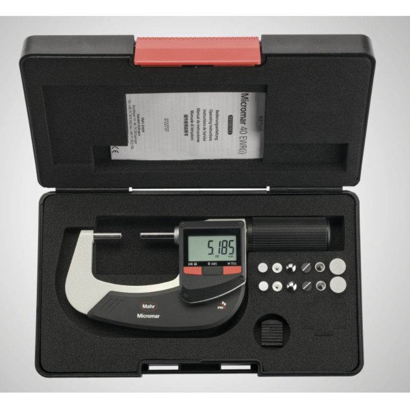 German Mahr exchangeable anvil multifunction digital display micrometer mar IP65 electronic partial card 40EWR-V