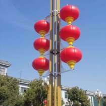 Outdoor Waterproof China Knots Lanterns Decorated Solar Pole Pendant Road Landscape Festival Lights