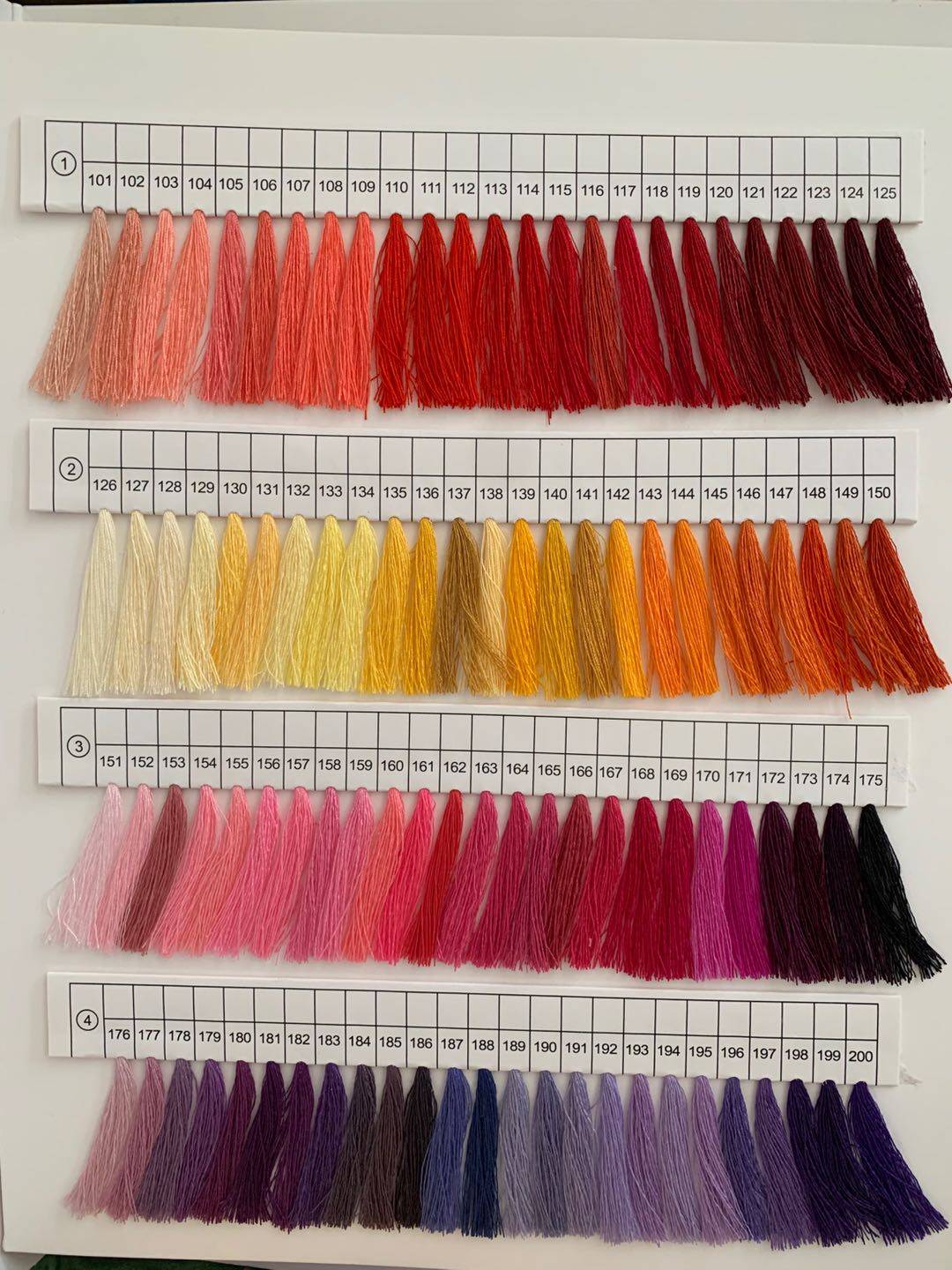 No. 600 sewing thread color card