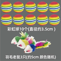 Радужный мяч (10)+перья мышь (3)