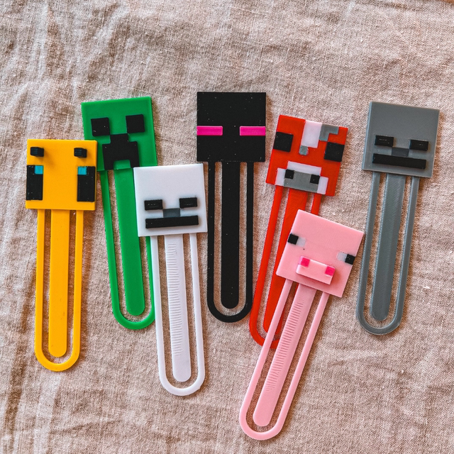 Mc Minecraft Peripheral Bookmarks Creeper Enderman Little Bee Bookmark Children's Gift Birthday Gift