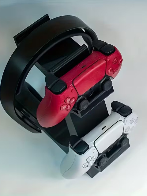 Three-In-One Ps5/4 Xbox Switch Dual-Layer Controller and Headphone Desktop Storage Stand