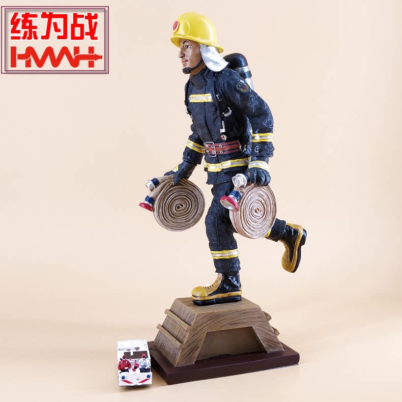 Flame Lan practice for the war firefighter sculpture puppet ornaments unit contest souvenir prizes leave as a souvenir