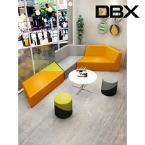 Office Brief Modern Business Guests Reception Lounge Creative Casual Fabric Sofa Tea Table Composition Suit