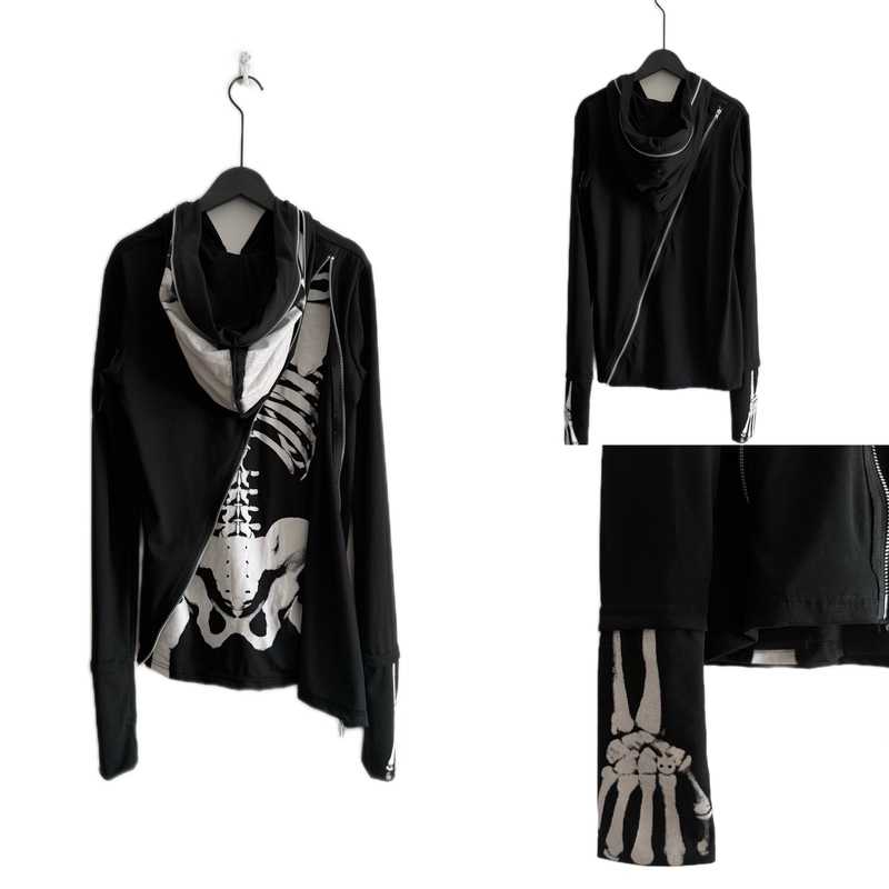 Independent Ppfm Archive Multi-Zip Ninja Mask Skeleton Hoodie in Three Colors