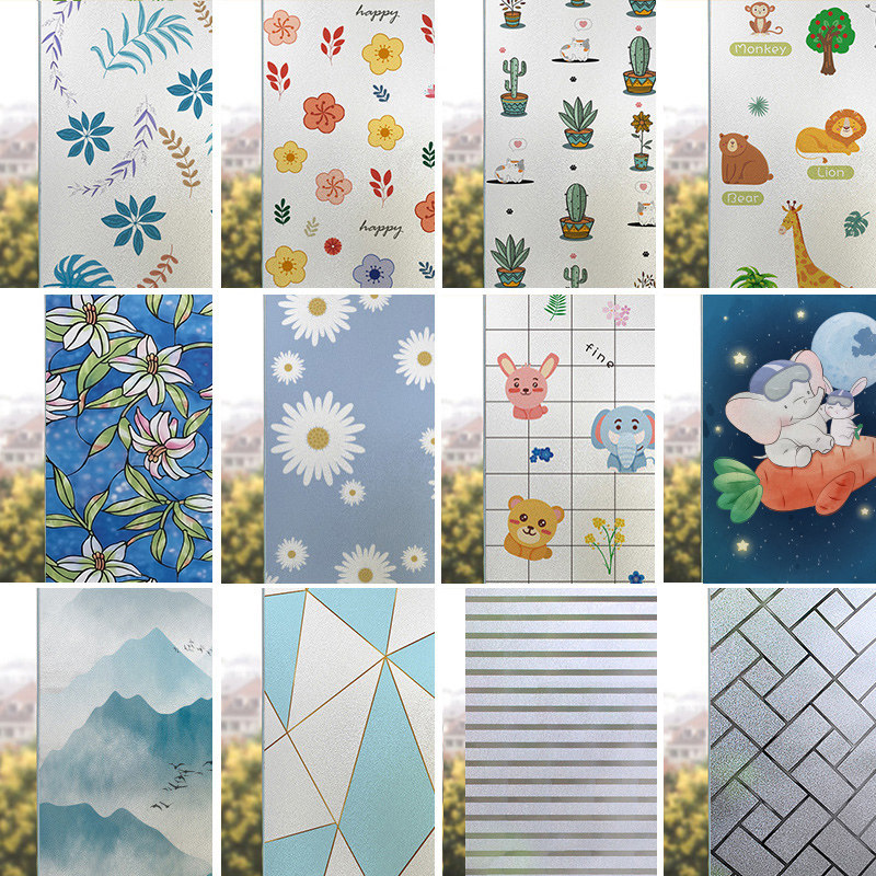 Frosted glass stickers window stickers anti-walking light transparent toilet bathroom anti-peek shading window paper