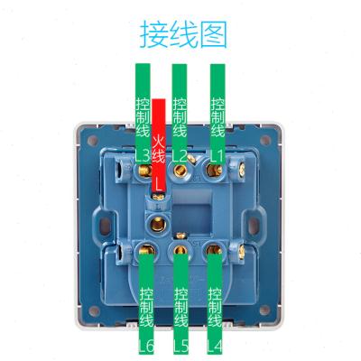 New product 86 Type six open single control panel wall switch square 6 keys six-league multi-key home control electric light small-Taobao