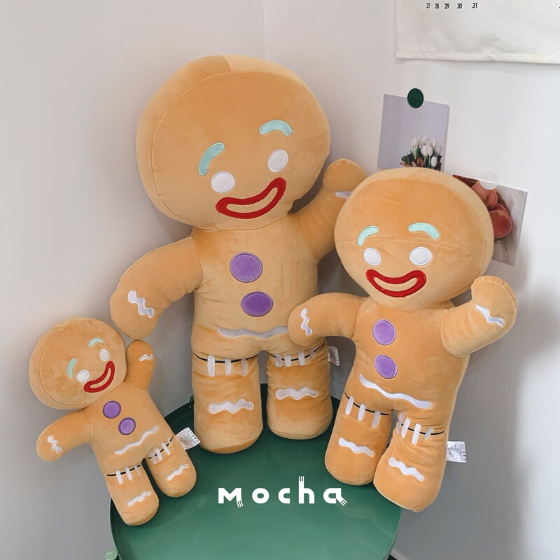 ins Creative and Funny Cute Gingerbread Man Christmas Pillow Super Soft Shrek Plush Toy Doll