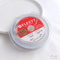 Серебристо-белая стальная проволка, шелковые нитки, 0.4mm, 1м