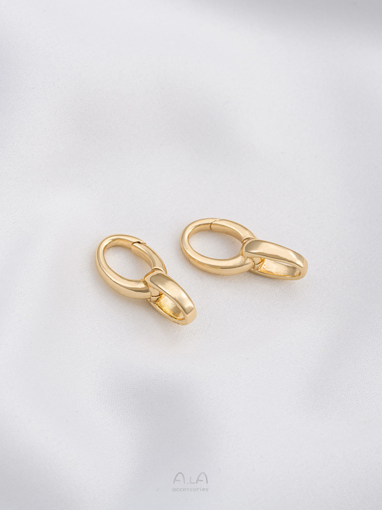 14K GOLD-FILLED COLOR-RETAINING LONG O CHAIN LOBSTER BUCKLE OVAL FIGURE 8 SPRING BUCKLE DIY CHAIN NECKLACE CONNECTION CLOSURE CLASP