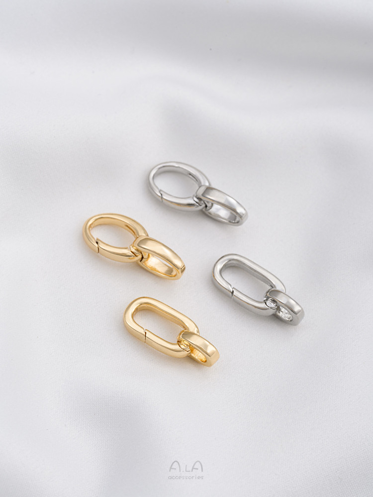 14K GOLD-FILLED COLOR-RETAINING LONG O CHAIN LOBSTER BUCKLE OVAL FIGURE 8 SPRING BUCKLE DIY CHAIN NECKLACE CONNECTION CLOSURE CLASP