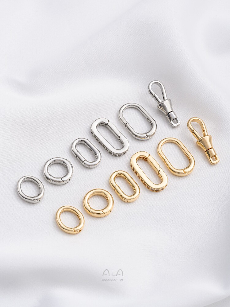 COLOR-RETAINING UNIVERSAL BUCKLE 14K GOLD-FILLED ROUND OVAL SPRING BUCKLE HAND-MADE DIY PEARL CHAIN LOBSTER BUCKLE ACCESSORIES