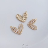 Цирконий, подвеска в виде сердечка ручной работы, браслет, ожерелье, аксессуар, 14 карат, микроинкрустация