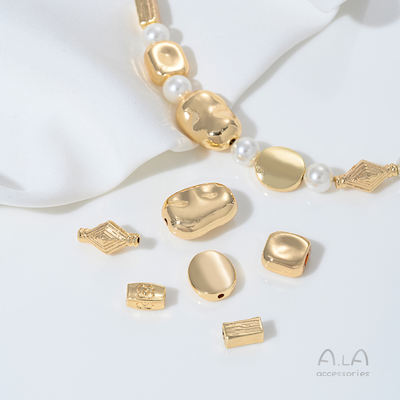 14K gold-plated imitation Baroque irregular stone beads, hand-strung beads, diy necklace, bracelet and accessory materials